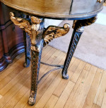 Black Granite top sofa side table stand pegasus gold accent entry hallway