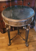 Black Granite top sofa side table stand pegasus gold accent entry hallway