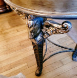 Black Granite top sofa side table stand pegasus gold accent entry hallway