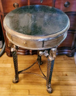 Black Granite top sofa side table stand pegasus gold accent entry hallway