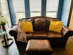 Real Leather Sofa, armchair and ottoman