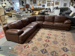 Chateau d’Ax Curved Leather Sectional Sofa