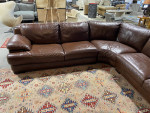 Chateau d’Ax Curved Leather Sectional Sofa