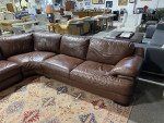 Chateau d’Ax Curved Leather Sectional Sofa
