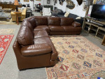 Chateau d’Ax Curved Leather Sectional Sofa