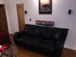 Black leather sofa 3 seater