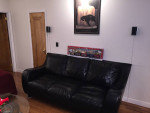 Black leather sofa 3 seater