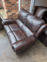 Leather sofa and loveseat