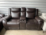 Leather Reclining Sofa Set