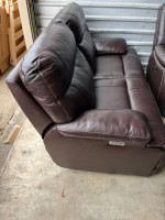 Leather Reclining Sofa Set