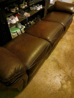 Dual Power Reclining Sofa (Brown)