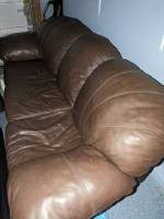 Leather sofa and loveseat
