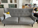 Grey Mid-Century Sofa / Couch