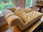 Ivory Upholstered Chaise Sofa
