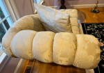 Ivory Upholstered Chaise Sofa