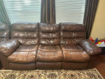 Ashley leather recliner sofa and love seat set for sale
