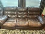 Ashley leather recliner sofa and love seat set for sale