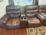Ashley leather recliner sofa and love seat set for sale