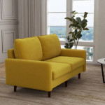Yellow velvet sofa