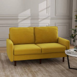 Yellow velvet sofa