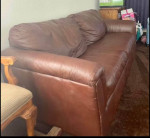 Brown leather sofa