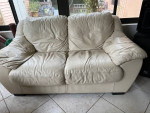 Leather sofa and loveseat