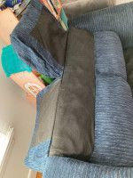 Sofa/Loveseat Set Navy Blue with EXTRA set of Gray Covers