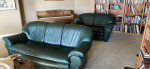 Leather sofa and loveseat