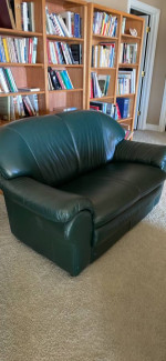 Leather sofa and loveseat