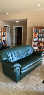 Leather sofa and loveseat