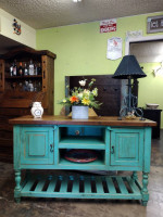 Reclaimed Wood Sofa Table 2 doors