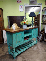 Reclaimed Wood Sofa Table 2 doors