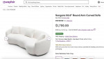 New! Curved Boucle Sofa