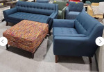 New Sofa And Chair Set, Navy Tufted Fabric