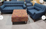 New Sofa And Chair Set, Navy Tufted Fabric