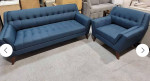 New Sofa And Chair Set, Navy Tufted Fabric