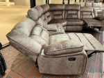 sectional sofa manual recliner suede fabric