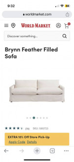 World market slipped sofa