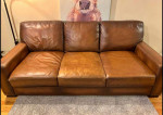 Pottery Barn Leather Sofa Couch 86” Long