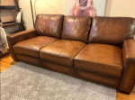 Pottery Barn Leather Sofa Couch 86” Long