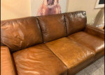 Pottery Barn Leather Sofa Couch 86” Long