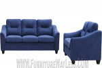 Blue Microfiber Sofa Loveseat 2PC