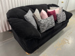 Gorgeous! Crisp Black Velvet Vtg 90s Coral Back Sofa Like New! W/Deliv