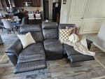 Charcoal Gray Double Recliner Sofa