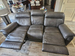 Charcoal Gray Double Recliner Sofa