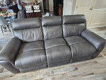 Charcoal Gray Double Recliner Sofa
