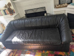 Black leather sofa