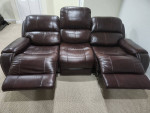 Gently used Ashley power reclining sofa and single seat recliner with headrest a