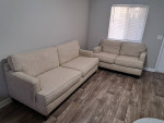 Beige Fabric Sofa Set