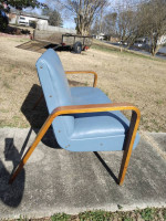 Mid Century Sofa by Thonet, 2 seater blue upholstery, bentwood